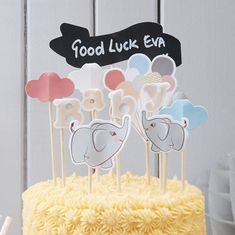 Ginger Ray | Baby Elephant Cake Decoration Topper Kit
