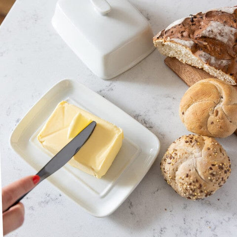 KitchenCraft | White Porcelain Covered Butter Dish