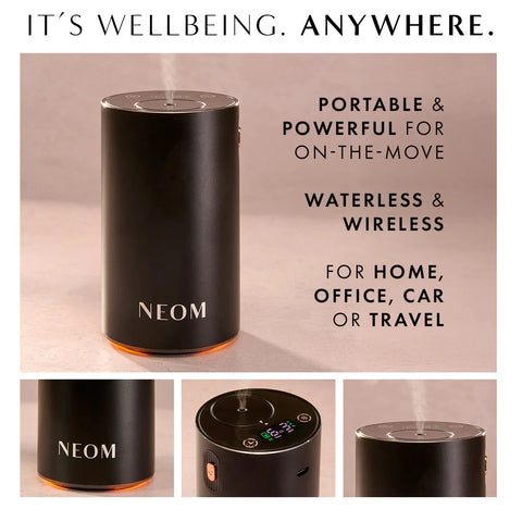 Neom Wellbeing London |Pod Mini+ Waterless Essential Oil Diffuser in Black
