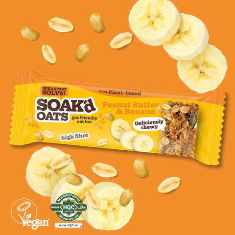 Soak'd Oats | Peanut Butter & Banana Gut-Friendly Bar