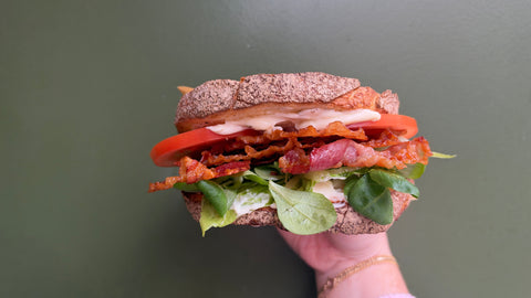homemade BLT toastie on sourdough