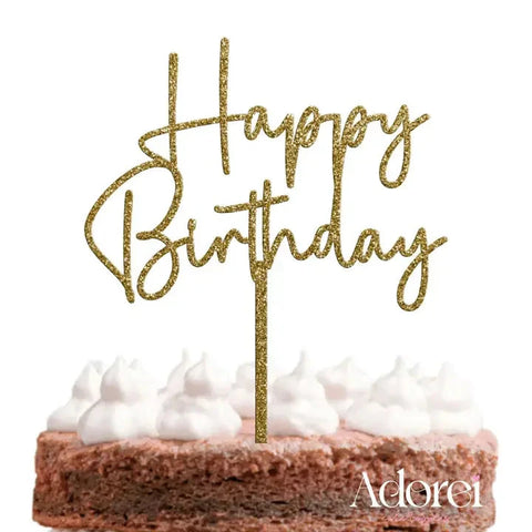 Adorei | Happy Birthday Glitter Light Gold