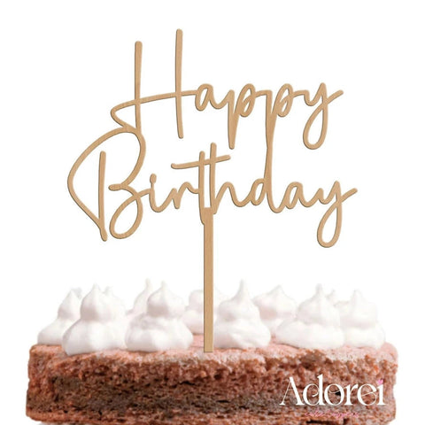 Adorei | Happy Birthday MDF Wood Natural