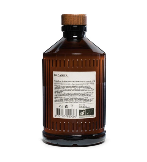 Brown bottle with wooden cap on a white background