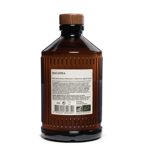 Brown bottle with wooden cap on a white background