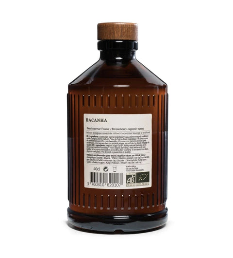 Brown bottle with wooden cap on a white background