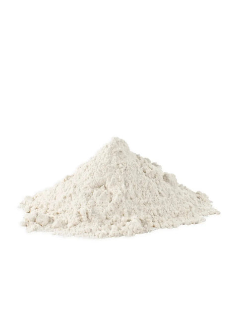 Pile of white powder on a white background
