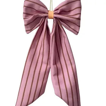 Coopz | Rose/Toffee Narrow-Striped Bow