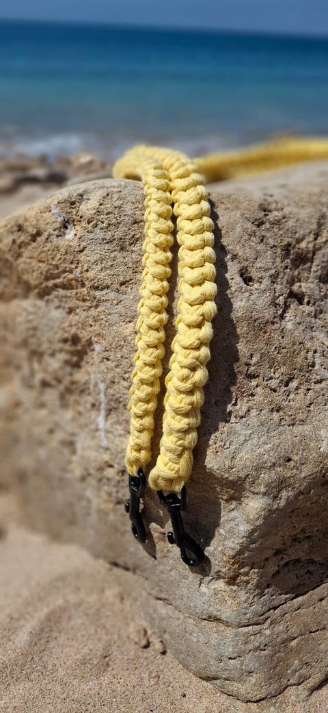 Crafty Cunús | 1 Metre Thick Dog Lead Yellow
