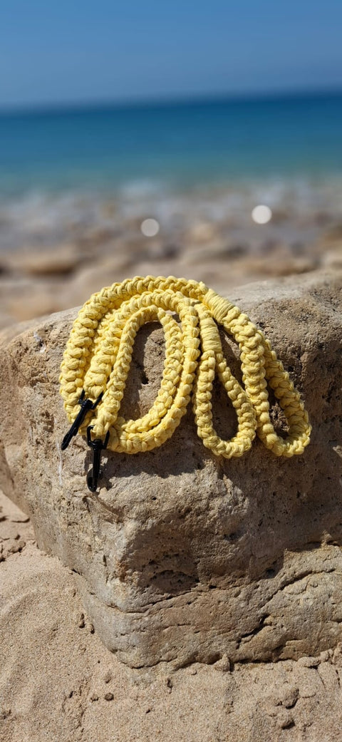 Crafty Cunús | 1 Metre Thick Dog Lead Yellow