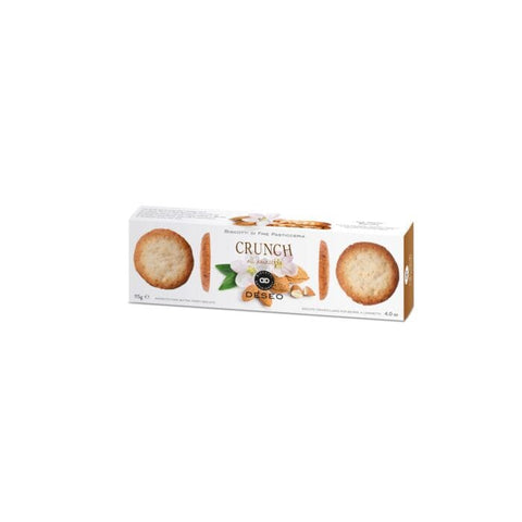 A box of Pesto Crunch biscuits with almonds and herbs, shown on a plain white background.