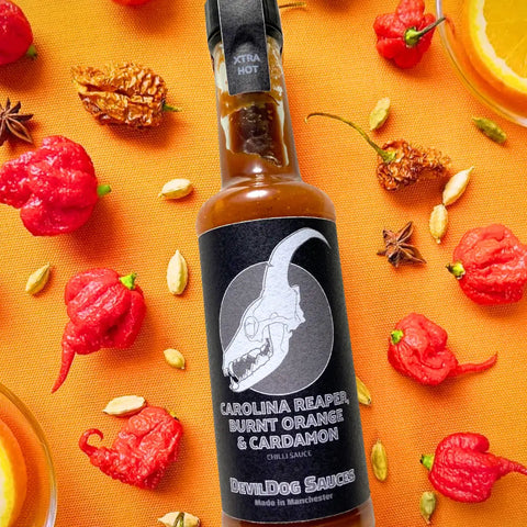 DevilDog Sauces | Carolina Reaper, Burnt Orange & Cardamon Hot Sauce