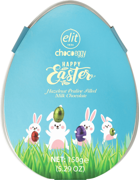 Elit | Happy Easter Milk Chocolate Praline Eggs - Egg Shaped Box 150g