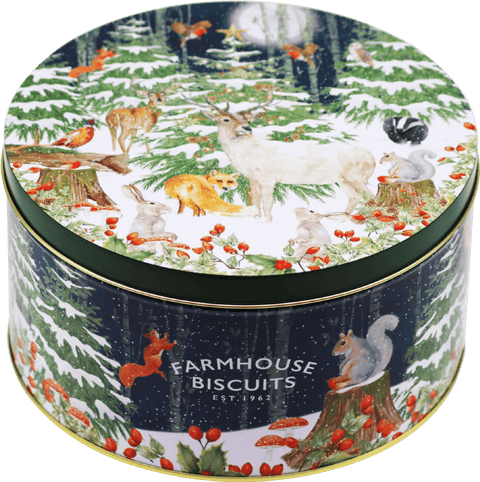 Farmhouse Biscuits Tin Oat Flip Assortment in Woodland Scene