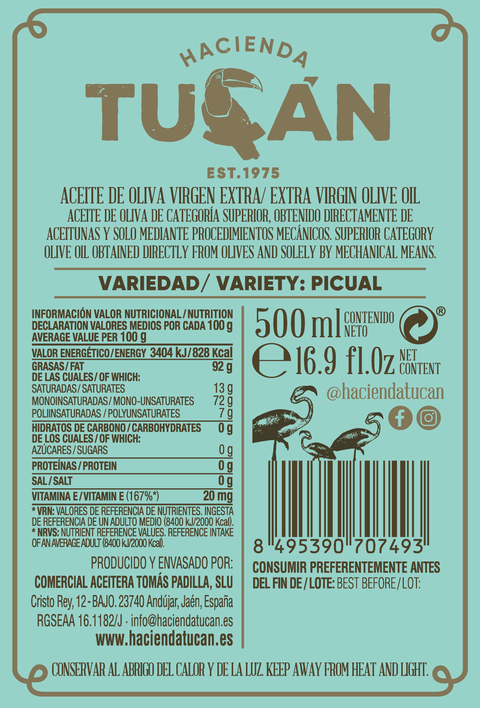 Hacienda Tucan | Extra Virgin Olive Oil Picual EVOO (Early Harvest)