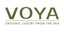VOYA logo . Organic luxury from the sea . Green font