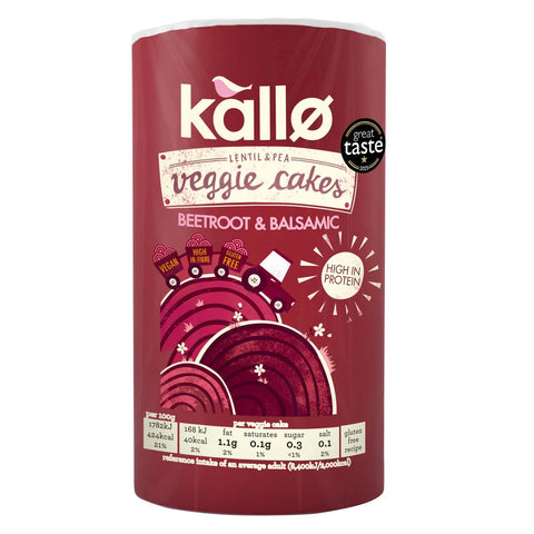 Kallo | Beetroot & Balsamic Lentil & Pea Veggie Cakes