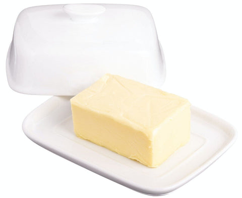 KitchenCraft | White Porcelain Covered Butter Dish