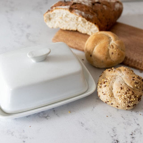 KitchenCraft | White Porcelain Covered Butter Dish