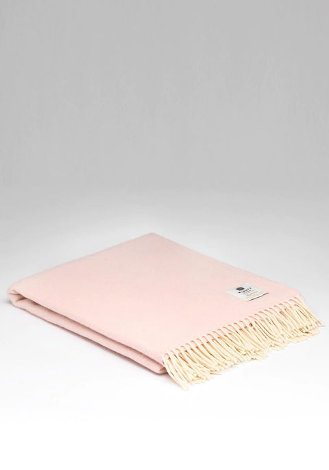 McNutt Of Donegal | Soft Lambswool Herringbone Throw | Candy Floss