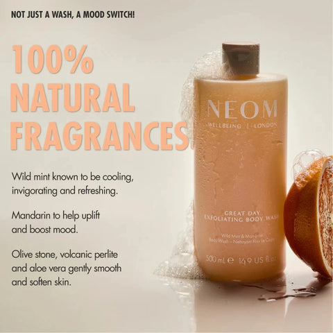 Neom Wellbeing | Great Day Exfoliating Body Wash