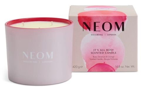 Neom Wellbeing London | It's All Rosy Scented Candle (3 Wick)
