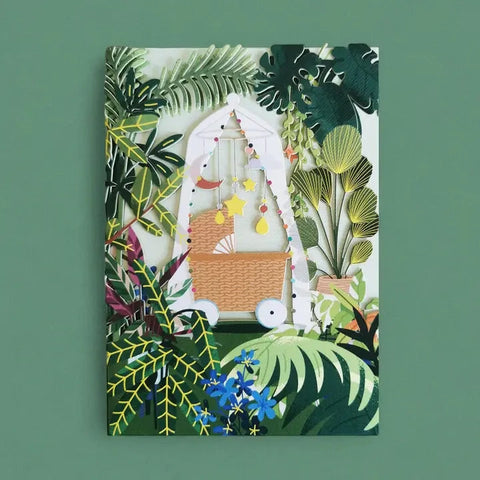 New Baby Card with Flowers