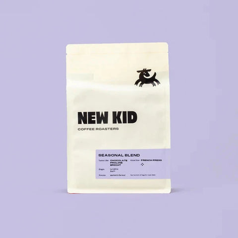 New Kid Coffee | Seasonal Blend Chocolate Praline Bright | Ground For French Press
