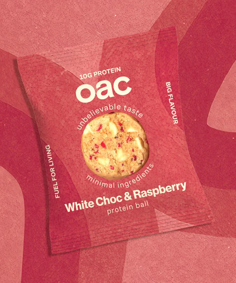 OAC | White Chocolate & Raspberry Protein Ball