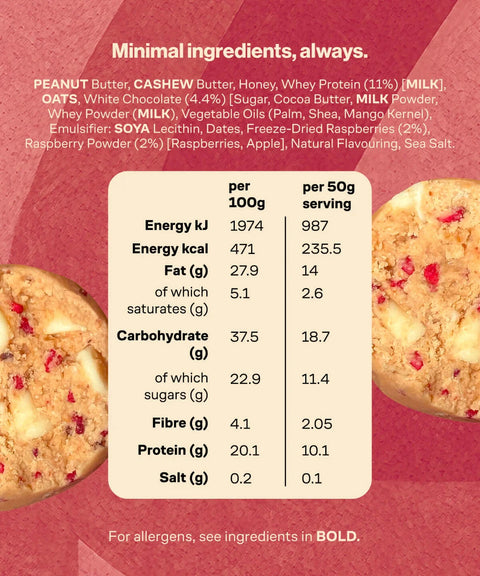 OAC | White Chocolate & Raspberry Protein Ball