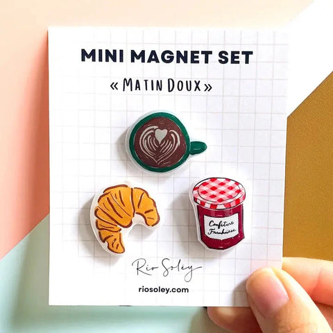 Rio Soléy |  Coffee & Strawberry Jam Handmade Mini Magnet Set