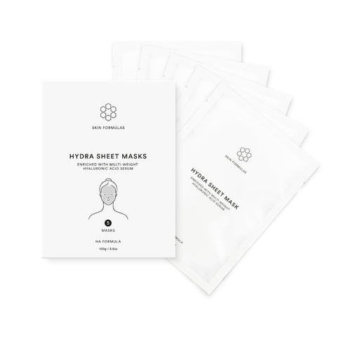 Skin Formulas | HYDRA SHEET MASKS – 5 PACK Hyaluronic Acid