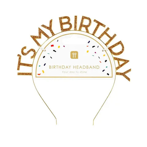 Talking Tables | Luxe Gold 'It's My Birthday' Headband