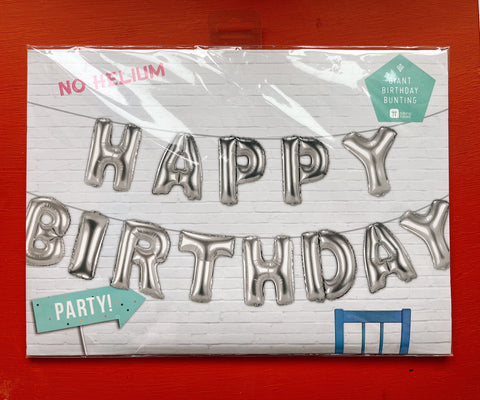 Talking Tables | Silver Happy Birthday Bunting
