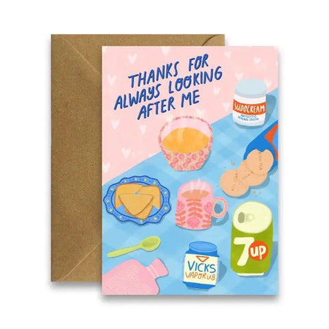 Thanks For Looking After Me - Cute Irish Mother's Day Card