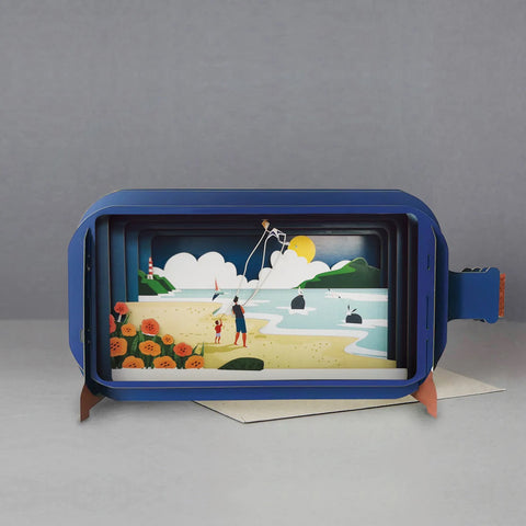 All Joy Design - Pop up 3D Message In A Bottle - Father and Child Kiting