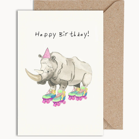 Birthday Rhino | WeirdWaterColours Gift Card I