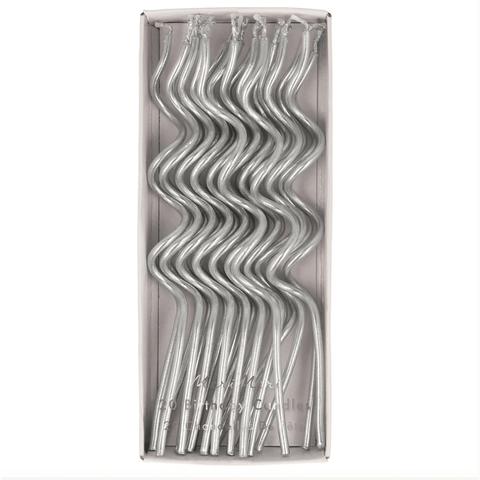 Meri Meri | 20 Silver Swirly Candles