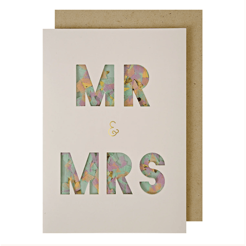 Meri Meri | Mr & Mrs Confetti Card Shaker