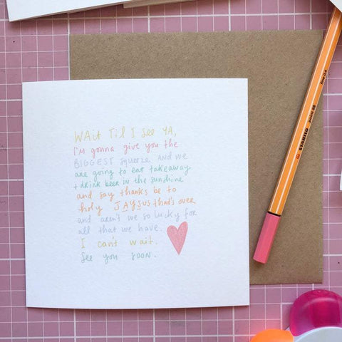 "Wait Till I See You" Gift card - Kate's Kitchen