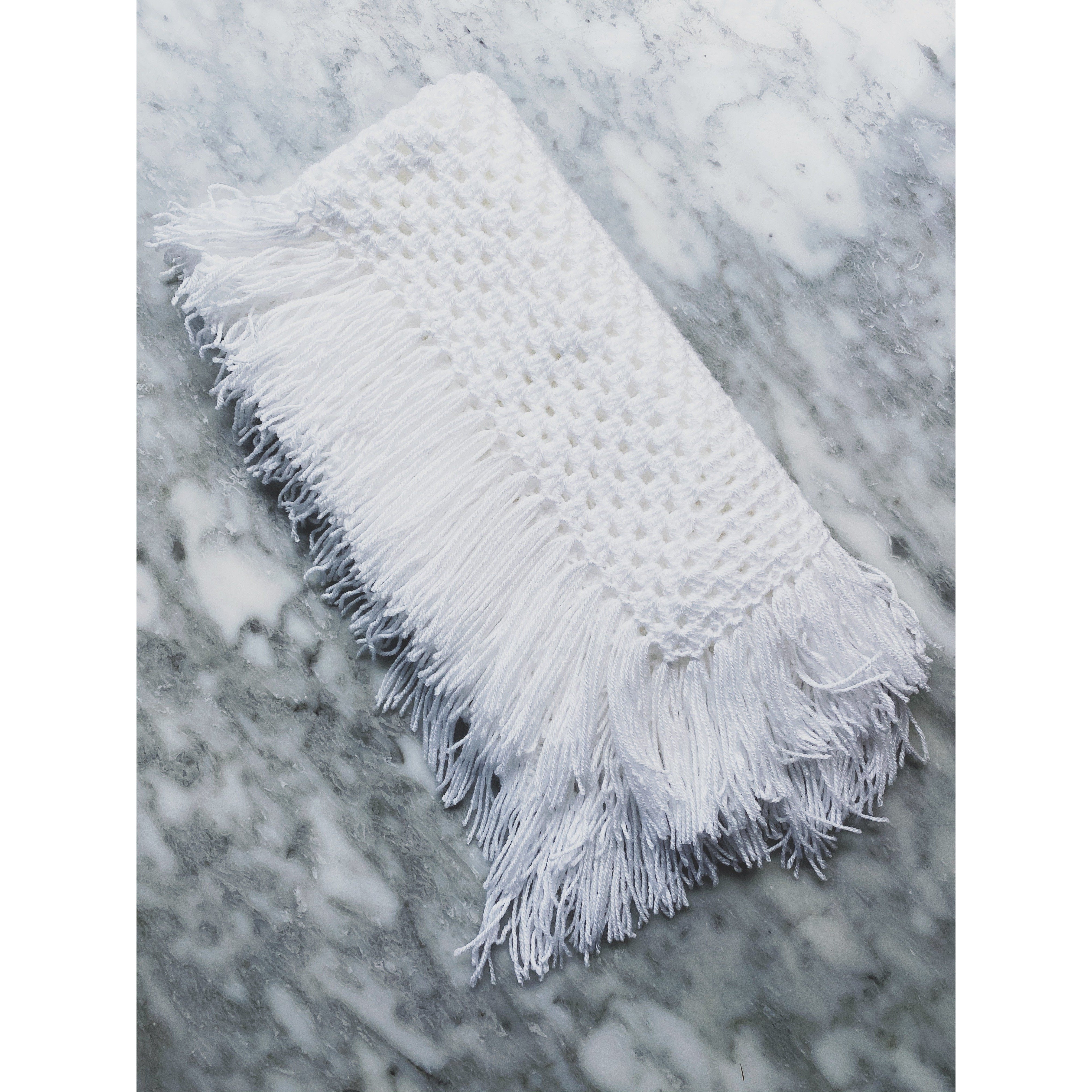 Wool Baby Blanket - All White - Kate's Kitchen